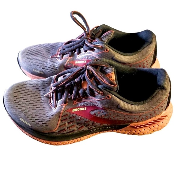 Brooks adrenaline gts 21 womens size 9 running sneakers black pink athletic - Picture 1 of 7